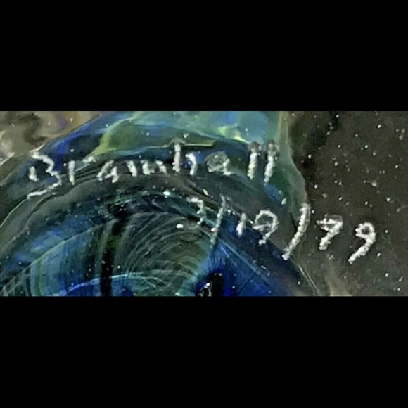 Vintage Peter Bramhall Hand Blown Goblet Chalice 3-19-1979 Original Owner - Picture 4 of 16